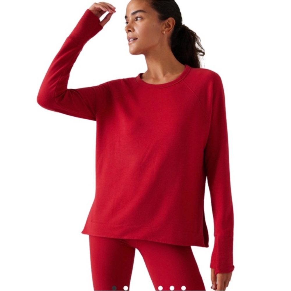 Athleta Coaster Luxe sweatshirt Red Size Large